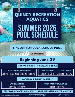 Summer 2026 Pool Schedule